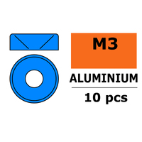G-Force Aluminium Washer - for M3 Flat Head Screws - OD=8mm - Blue (10)