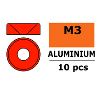 G-Force Aluminium Washer - for M3 Flat Head Screws - OD=8mm - Red (10)