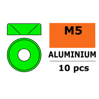 G-Force Aluminium Washer - for M5 Flat Head Screws - OD=12mm - Green (10)