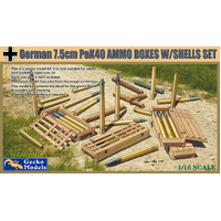 Gecko 1/16 German 7.5cm PaK40 AMMO BOXES WITH SHELLS SET Plastic Model Kit