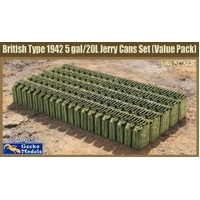 Gecko 1/35 British Type 1942 5 gal/20L Jerry Cans Set(Value Pack) Plastic Model Kit