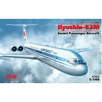 ICM 1/144 Ilyushin-62M Soviet Passenger Aircraft Plastic Model Kit