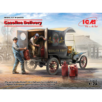 ICM 1/24 Gasoline Delivery Model T 1912 Delivery Car with American Gasoline Loaders Plastic Model Kit