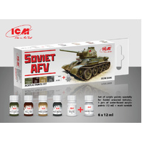 ICM Acrylic Paint Set: Soviet AFV - 6 Colours