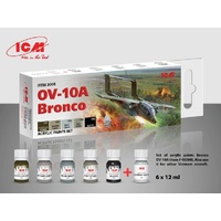 ICM Acrylic Paint Set: OV-10A Bronco and other Vietnam aircraft - 6 Colours