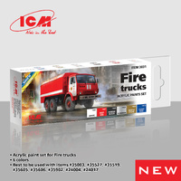 ICM Acrylic Paint Set: Fire trucks  - 6 Colours
