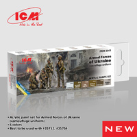 ICM Acrylic Paint Set: Armed Forces of Ukraine (camouflage uniform)  - 6 Colours