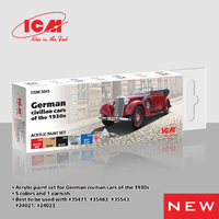 ICM Acrylic Paint Set:  German civilian cars of the 1930s - 6 Colours