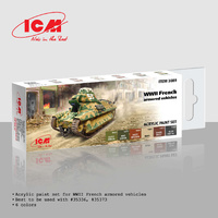 ICM Acrylic Paint Set: WWII French armored vehicles  - 6 Colours