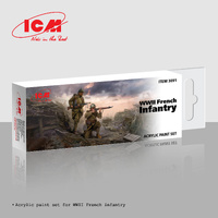 ICM Acrylic Paint Set: WWII French infantry  - 6 Colours