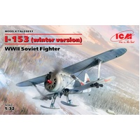 ICM 1/32 I-153 (winter version) WWII Soviet Fighter Plastic Model Kit