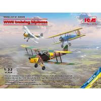 ICM 1/32 WWII Training Biplanes (Bücker Bü 131D DH.82A Tiger Moth Stearman PT-17) Plastic Model Kit