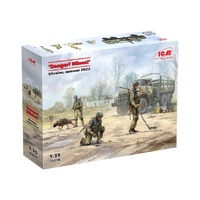 ICM 1/35 Danger! Mines!' Ukraine Summer 2022 (ZiL-131 with Driver AFU Sappers Dog and Mines) Plastic Model Kit