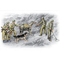 ICM 1/35 Soviet Sappers (1979-1988) (4 Figures - 3 soldiers 1 sapper donkey figure dog figure) Plastic Model Kit