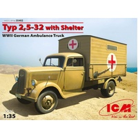 ICM 1/35 Typ 2 5-32 with Shelter WWII German Ambulance Truck Plastic Model Kit