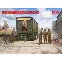 ICM 1/35 Montgomery's Office with Staff Plastic Model Kit