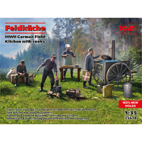 ICM 1/35 Feldküche WWII German Field Kitchen with cooks Plastic Model Kit