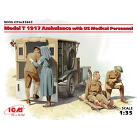 ICM 1/35 Model T 1917 Ambulance with US Medical Personnel Plastic Model Kit