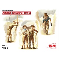 ICM 1/35 ANZAC Infantry (1915) (4 Figures) *Aus Decals* Plastic Model Kit