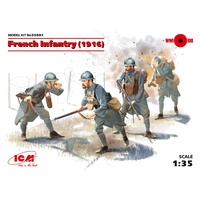 ICM 1/35 French Infantry (1916) (4 Figures) Plastic Model Kit