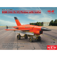 ICM 1/48 (BQM-34A) Q-2C Firebee with trailer (1 Airplane and Trailer) Plastic Model Kit