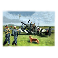 ICM 1/48 Spitfire Mk.IX with RAF Pilots and Ground Personnel Plastic Model Kit