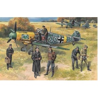 ICM 1/48 Bf 109F-2 with German Pilots and Ground Personnel Plastic Model Kit