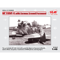 ICM 1/48 Bf 109F-4 with German Ground Personnel Plastic Model Kit
