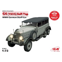 ICM 1/72 G4 (1935 Production) Soft Top WWII German Staff Car snap fit/no glue Plastic Model Kit