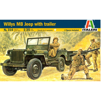 Italeri 0314 1/35 Willys MB Jeep With Trailer Plastic Model Kit *Aust Decals*