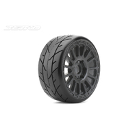 Jetko 1/8 GT VERTEX Tyres (Radia Rim/Black/Medium Soft/Belted) (2pcs) [1103RBMSGB]
