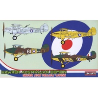 Kora Models 1/72 Hawker Australian Demon Silver and Yellow Wings Plastic Model Kit*Aust Decals*