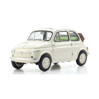 Kyosho Original 1/18 Fiat Nuova 500 with Accessories Ivory Diecast Model Car