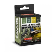 LifeColor WWII US Aircraft Interior Camouflage Scheme - 4 Colour Acrylic Paint Set