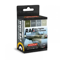 LifeColor RAF Day Fighter WWII Camouflage Scheme - 4 Colour Acrylic Paint Set