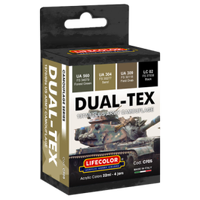 LifeColor DUAL-TEX 1970/80 US Army Camouflage Scheme - 4 Colour Acrylic Paint Set