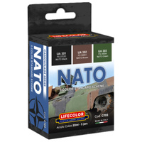 LifeColor NATO Camouflage Standard Scheme - 3 Colour Acrylic Paint Set