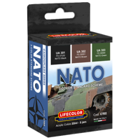 LifeColor NATO Camouflage Standard Scheme - 3 Colour Acrylic Paint Set