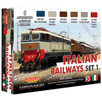 Lifecolor Italian Railways Set 1 6 Colour Acrylic Paint Set