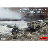 MiniArt 1/35 Soviet 2 t 6x4 Truck with 76 mm USV-BR Gun Plastic Model Kit