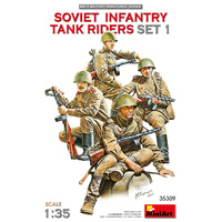 MiniArt 1/35 SOVIET INFANTRY TANK RIDERS SET 1 Plastic Model Kit