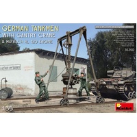 MiniArt 1/35 German Tankmen with Gantry Crane & Maybach HL 120 Engine Plastic Model Kit