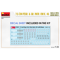 MiniArt 1/35 7.5 cm Pzgr. & Gr. Patr. Kw.K. 40 Shells with Ammo Boxes Plastic Model Kit