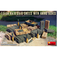 MiniArt 1/35 7.5 cm Kw.K Stu.G Shells with Ammo Boxes Plastic Model Kit