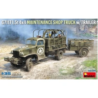 MiniArt 1/35 G7117 1.5t 4x4 Maintenance Shop Truck w/Trailer Plastic Model Kit