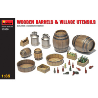 MiniArt 1/35 Wooden Barrels & Village Utensils  Plastic Model Kit