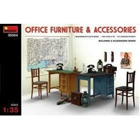 MiniArt 1/35 Office Furniture & Accessories Plastic Model Kit
