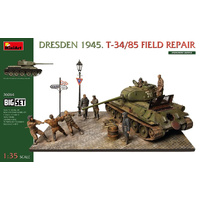 MiniArt 1/35 Dresden 1945. T-34/85 Field Repair. Big Set Plastic Model Kit
