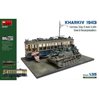 MiniArt 1/35 Kharkiv 1943: Tram & Stug. III Ausf. G w/Crew. Big Set Plastic Model Kit