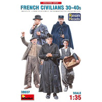 MiniArt 1/35 French Civilians '30-'40s. Resin Heads Plastic Model Kit